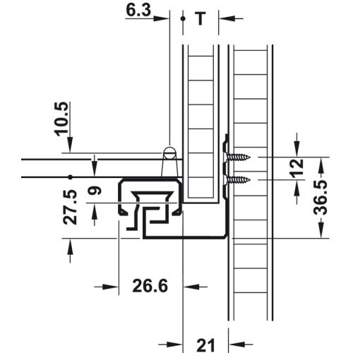 Paire de coulisses Matrix Push to Open longueur 400mm - HAFELE - 433.03.134 pas cher Secondaire 1 L