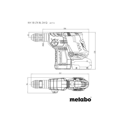 Perforateur-burineur 18V Metabo SDS Plus KH18 LTX BL 24 Q (sans batterie ni chargeur) + coffret METABOX - 601714840 photo du produit Secondaire 3 L