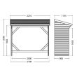 Bûcher en bois MEMPHIS 3m³ toit avec pente - FOREST STYLE - 3259 pas cher Secondaire 1 S