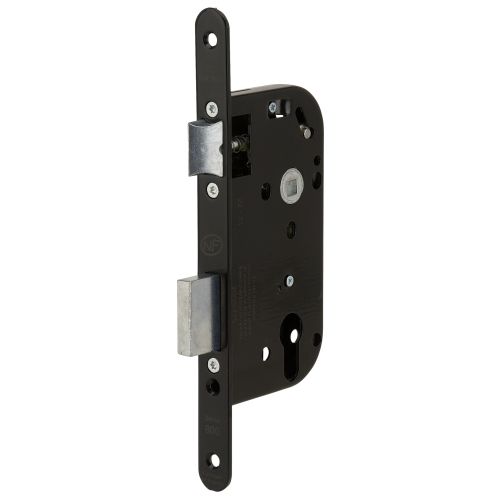 Serrure à larder série 800 NF bouts ronds bec de cane à condamnation axe 50 mm avec gâche noire BRICARD 851701 photo du produit Principale L