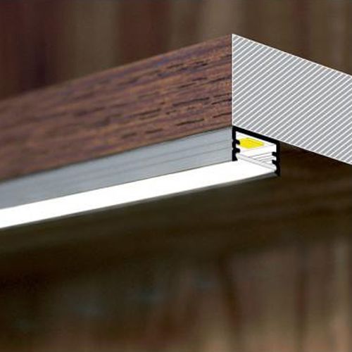 Profile fin aluminium anodisé 2 m pour bandeaux LED MIIDEX LIGHTING 9807 photo du produit Secondaire 3 L