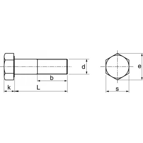 Vis métaux tête hexagonale A4 DIN 931 filetage partiel 5X40 boîte de 100 ACTON 641025X40 photo du produit Secondaire 3 L