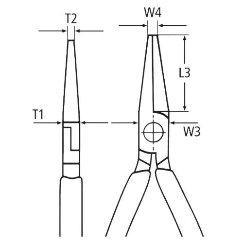 Pince à becs demi-ronde droite isolante 1000V - KNIPEX - 26 16 200 pas cher Secondaire 3 L