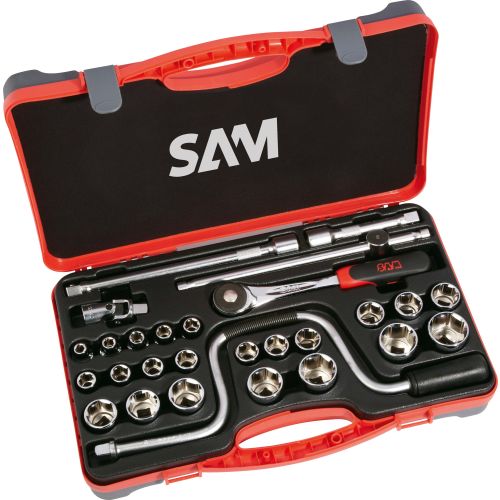 Coffret 1/2'' de 28 outils en mm - SAM OUTILLAGE - 75-SH28P pas cher Principale L