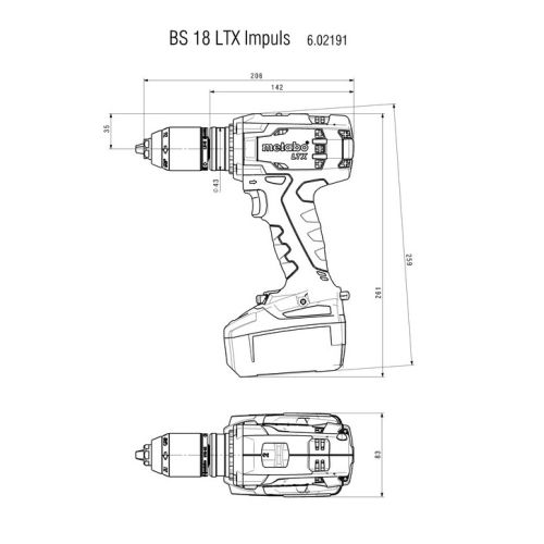 Perceuse-visseuse 18V BS 18 LTX Impuls (sans batterie ni chargeur) + coffret Metaloc METABO 602191840 photo du produit Secondaire 3 L