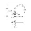 Mélangeur évier SUPRA monotrou bec pivotant GROHE 31814000 photo du produit Secondaire 1 S