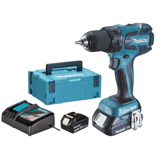 Perceuse visseuse 18 V + 2 batteries 4 Ah + chargeur rapide + coffret MAKPAC 2 MAKITA DDF459RMJ photo du produit