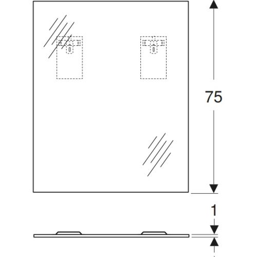 Miroir pour meuble de salle de bain BASTIA 60x75 cm GEBERIT 00940900 photo du produit Secondaire 2 L