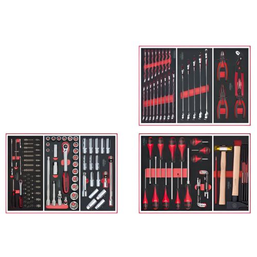 Composition d'outils 3 tiroirs pour servante 158 pièces KS TOOLS 714.0158 photo du produit