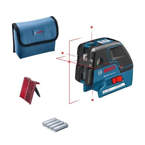 Laser points et lignes GCL 25 Professional + 4 piles 1,5 V BOSCH 0601066B00 photo du produit