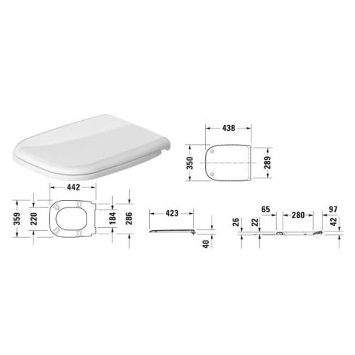 Abattant WC D-CODE Duravit – 67390000 photo du produit Secondaire 1 L