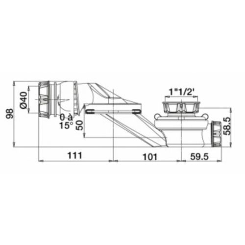 Siphon de baignoire extra-plat grand débit 70l/mn - VALENTIN - 00 560000 001 00 pas cher Secondaire 1 L