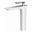 Robinet de lavabo surélevé blanc chromé ARGOLIDE - HUDOR - B1118434 pas cher