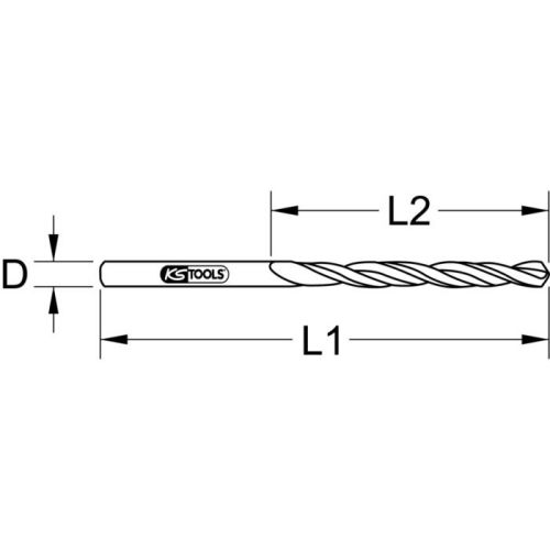 Lot de 5 forets HSS laminés en acier hautes performances 10,2 mm KS TOOLS 330.1102 photo du produit Secondaire 1 L