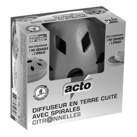 Diffuseur terre cuite Acto Insecticides avec spirales citronnelle - SPI2 pas cher Principale M