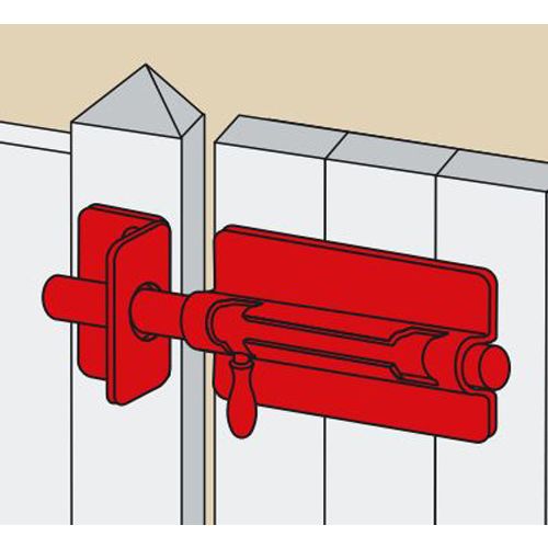 Verrou de box épaisseur 1,2mm + gâche diamètre 8mm noir - JARDINIER MASSARD - 540084 pas cher Secondaire 2 L
