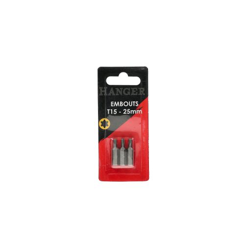 Carte de 3 embouts étoile T10 longueur 25 mm - HANGER - 133051 pas cher Secondaire 1 L