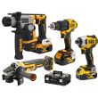 Pack de 4 outils 18V Powerstack (DCD709/DCF809/DCG405/DCH172) + 2 batteries 4Ah + chargeur + coffret T-STAK DEWALT photo du produit