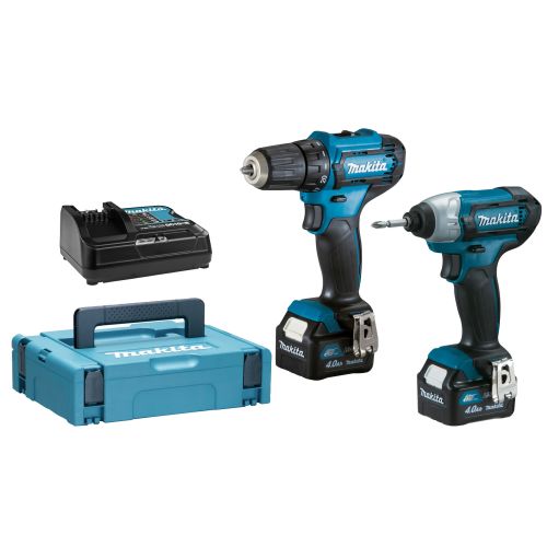 Ensemble de 2 machines CXT 12 V (DF333D + TD110D) + 2 batteries 4 Ah + chargeur en coffret MAKPAC MAKITA CLX224SMJ photo du produit