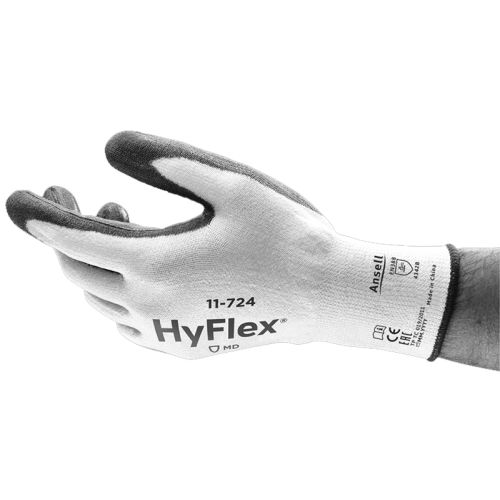 Gant anti-coupure Hyflex® enduit polyuréthane blanc/gris T11 - ANSELL - 11-724-11 pas cher