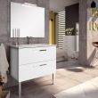 Meuble de salle de bain 80cm simple vasque 2 tiroirs CINTO blanc - COSYNEO - M81CINTO80BLA pas cher