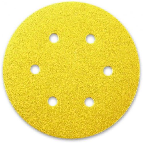 Boîte de 100 disques auto-aggripantes 6 trous GR180 jaune - SIA ABRASIVES - 333767260180 pas cher Principale L