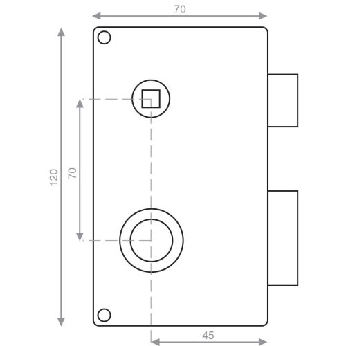 Serrure en applique monopoint MX4500 HQ2 verticale à fouillot droite HERACLES MX-4551-HQ2-1 photo du produit Secondaire 4 L