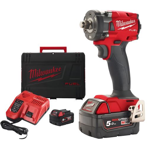 Boulonneuse à chocs 18 V M18 FIW2F12-502X + 2 batteries 5 Ah en coffret HD-BOX MILWAUKEE 4933478444 photo du produit