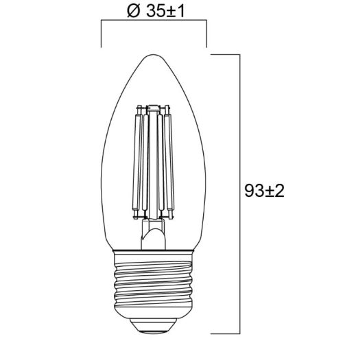 Lampe TOLEDO RT CANDLE V5 CL 470 Lm 827 E27 SL SYLVANIA 0029374 photo du produit Secondaire 1 L