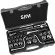 Coffret 1/2'' de 28 outils 12 pans en mm - SAM OUTILLAGE - 75-S28P pas cher