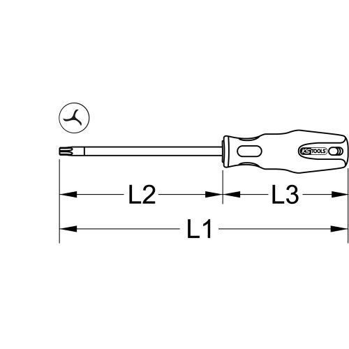 Tournevis ERGOTORQUEPLUS Tri-wing #5 205 mm KS TOOLS 159.1259 photo du produit Secondaire 1 L