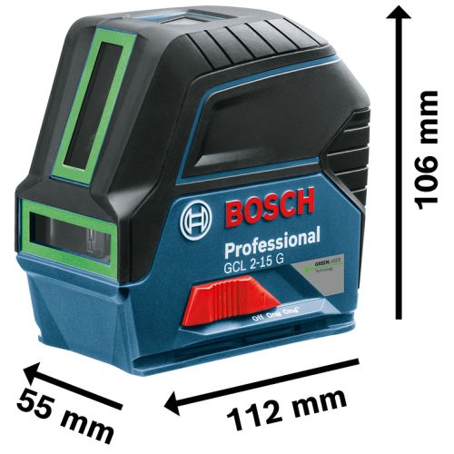 Laser points et lignes GCL 2-15 G Professional + 3 piles 1,5 V + coffret BOSCH 0601066J00 photo du produit Secondaire 2 L