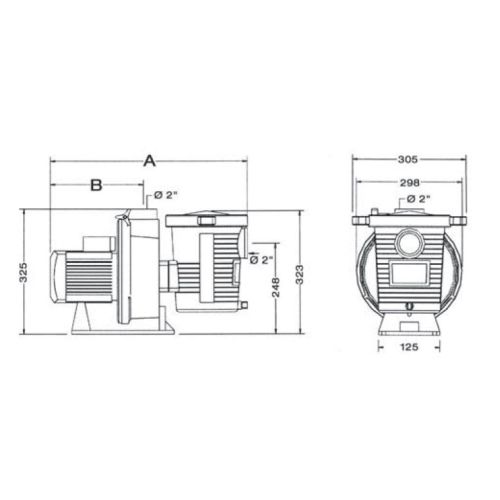 Pompe standard 1 cv monophasé ULTRAFLOW PENTAIR PAC-100-0102 photo du produit Secondaire 1 L