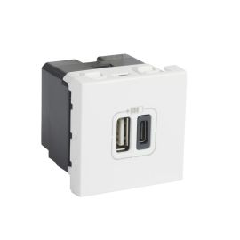 Chargeur USB MOSAIC 2 modules 230 V blanc - LEGRAND - 077592 pas cher Principale M