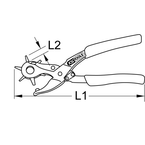 Pince emporte-pièces révolver et pince à oeillets 220 mm KS TOOLS 118.0042 photo du produit Secondaire 1 L