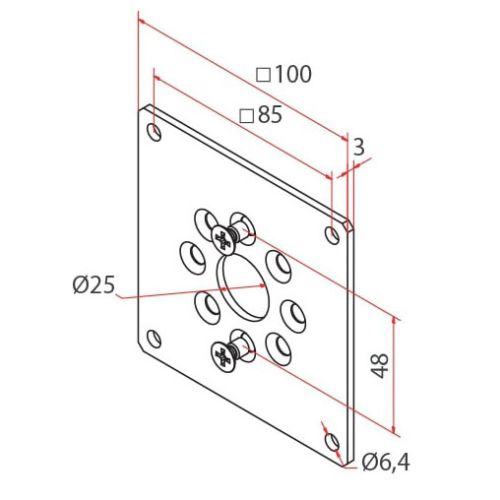 Support 100 x 100 OCEANE maxi 120 Nm CHERUBINI A4506_0568 photo du produit Principale L