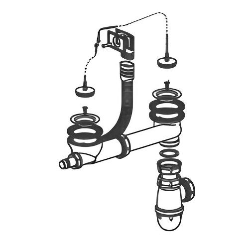 Bonde manuelle avec siphon D70 pour évier 2 bacs inox réversible collecteur E250 - FRANKE - 034719 pas cher Principale L