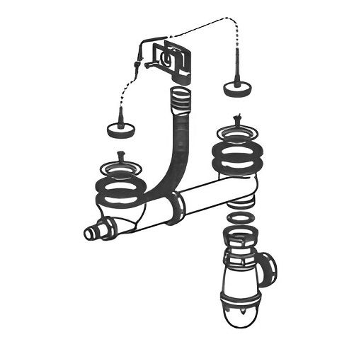 Bonde manuelle avec siphon D70 pour évier 2 bacs inox réversible collecteur E250 - FRANKE - 034719 pas cher