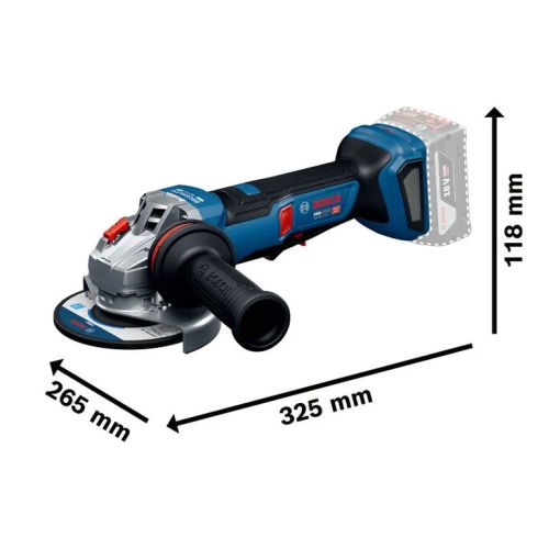 Meuleuse d'angle 18V GWS 18V-11 PS 125 mm (sans batterie ni chargeur) sous carton - BOSCH - 06019N4300 pas cher Secondaire 2 L