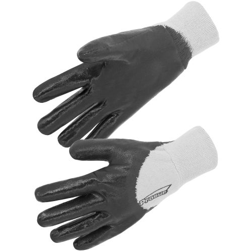 Lot 10 paires de gants nitrile enduction lourde &eacute;cru/bleu T9 - SINGER - NBR132609 pas cher