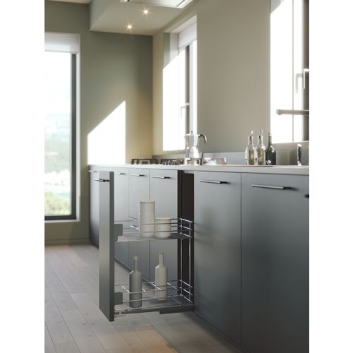 Cadre bas coulissant 2 niveaux avec porte bouteilles pour meuble 300 mm SIGE SPA 003G-300 photo du produit Secondaire 1 L