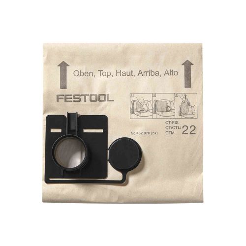 Sac filtre pour aspirateur CT22 de 5 pièces - FESTOOL - 452970 pas cher Principale L