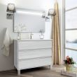 Meuble de salle de bain simple vasque 3 tiroirs TIRIS 3C et miroir Led STAM hibernian (bois blanchi) 100cm - COSYNEO - SIRTIRIS100STAMHIB pas cher