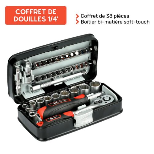 Coffret de clés à cliquets de 94 pièces boîte set jeu compact clés à  douilles