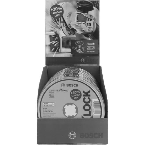 Boîte de 10 disques à tronçonner X-LOCK Standard pour Inox 125 x 1,6 mm T41 - BOSCH - 2608619364 pas cher Secondaire 1 L