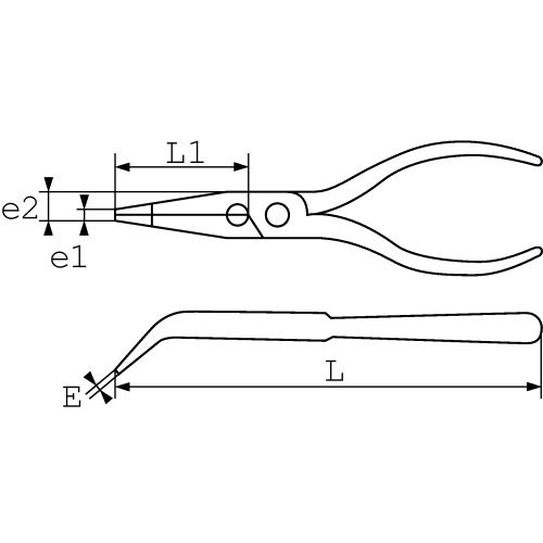 Pinces à bec demi-rond coudé polies vernies PVC 160mm - SAM OUTILLAGE - 243-16P pas cher Secondaire 1 L