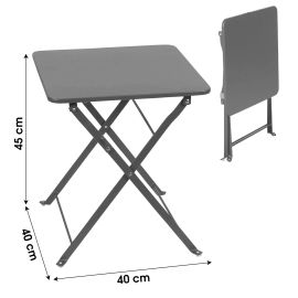 Table de jardin pliable en métal carré pas cher Principale M