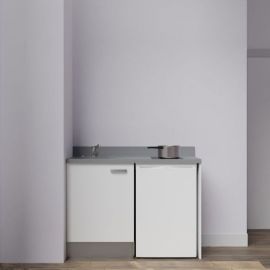 Kitchenette K08L 120 cm Cuisibane avec plan monobloc et emplacement frigo top pas cher Principale M