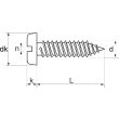 Vis à tôle tête cylindrique large fendue A2 DIN 7971 3,9X13 boîte de 200 ACTON 624013,9X13 photo du produit Secondaire 1 S