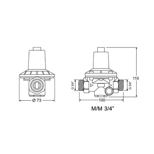 Réducteur de pression REDUPRESS  3/4 MM - WATTS - 81015 pas cher Secondaire 1 L